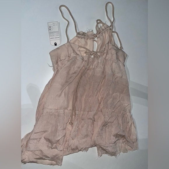 Melrose and Market NWT Linen Drawstring Cream Linen Tunic Dress - Picture 6 of 7